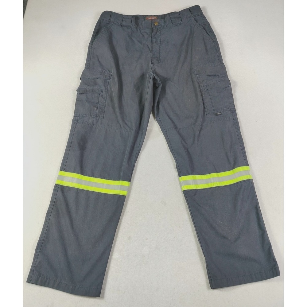 TRU-SPEC‎ Pants Mens 38 Gray Cargo Reflective Workwear Utility Safety Ripstop